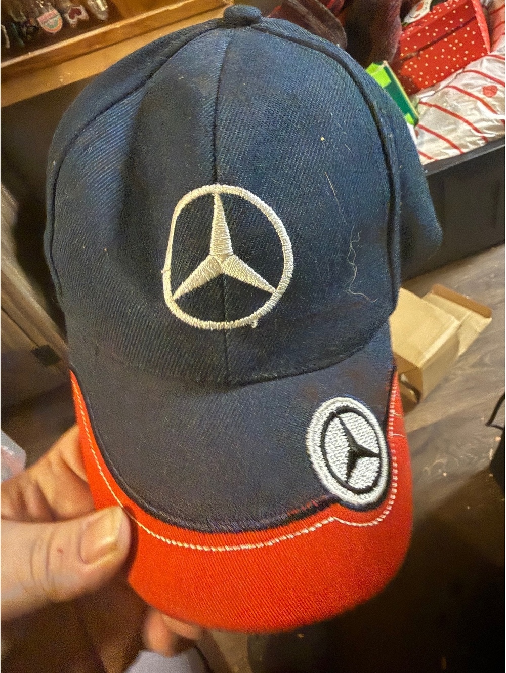 Mercedes-Benz Logo Blue and Red Adjustable Baseball Cap Hat